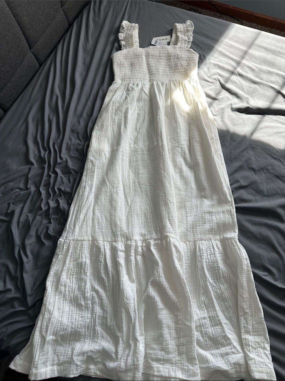 Soma Cream Smocked Maxi Dress